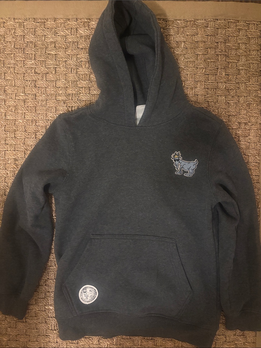 Kids GOAT USA Charcoal Hooded Sweatshirt with Goat Patch